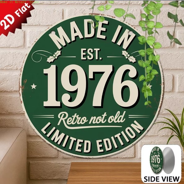 Vintage Collectible Plates - 1976년 제작 레트로 스타일 2D 평면
