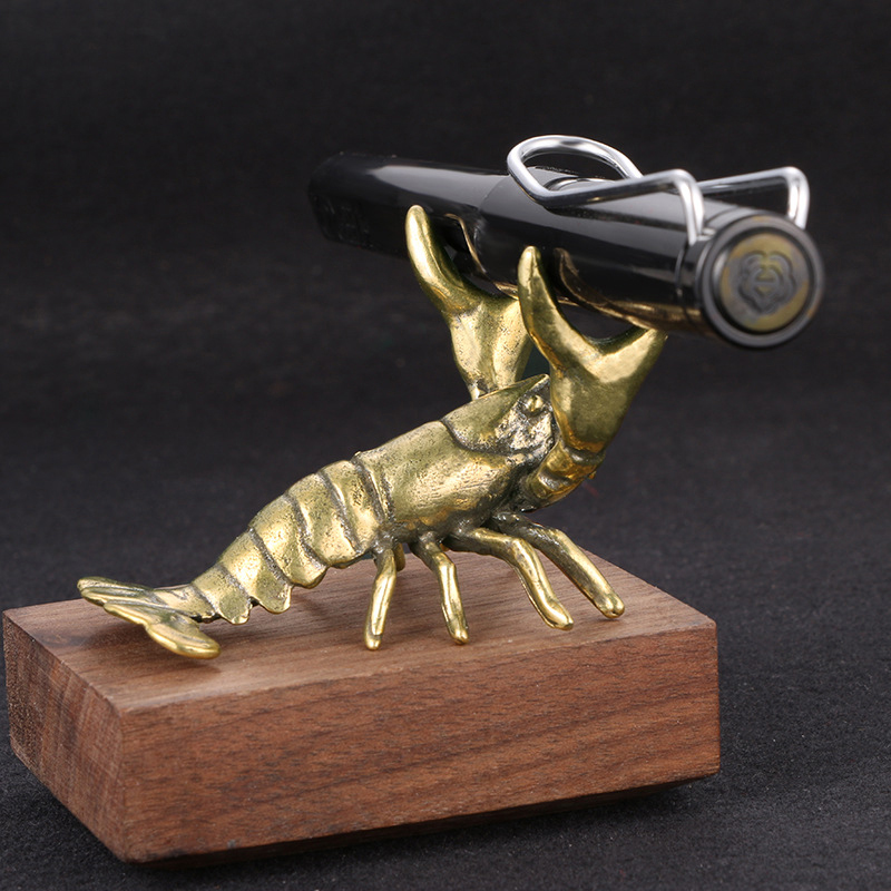 【F】황동로브스터 장식품 빈티지 동물 펜 홀더 데스크탑 - Vintage Collectible Pens 리뷰 및 가격