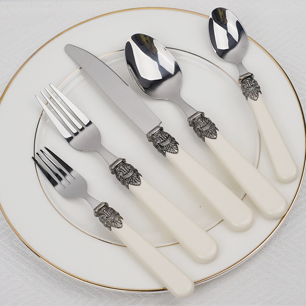 5pcs 빈티지 칼 세트 아크릴 손잡이 304 스테인레 - Vintage Collectible Spoons 리뷰 및 가격